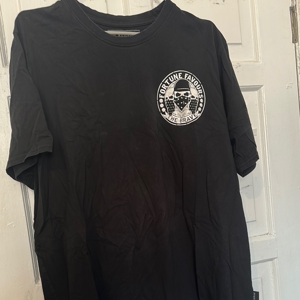 P—Classic Black Short Sleeve Tee with White Logo